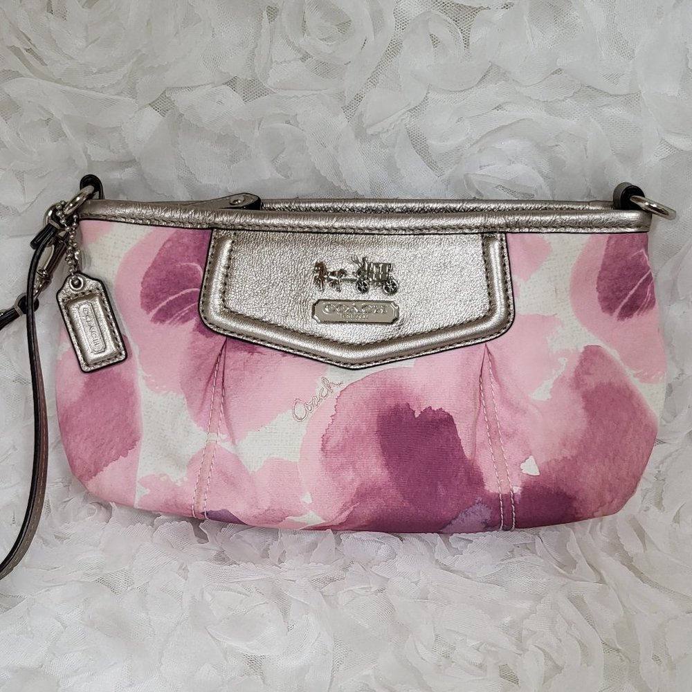 *SOLD* Rare Coach Pink Floral Wristlet